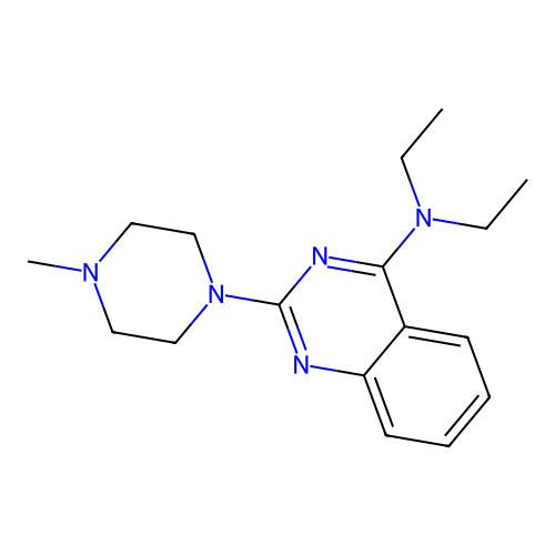 N,N-diethyl-2-(4-methyl-1-piperazinyl)-4-quinazolinamine structure