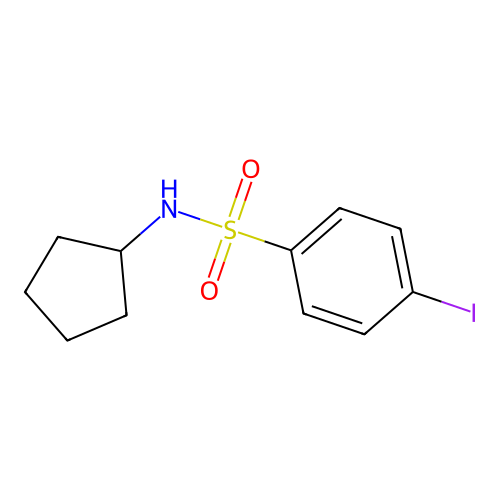 N-cyclopentyl-4-iodobenzenesulfonamide structure