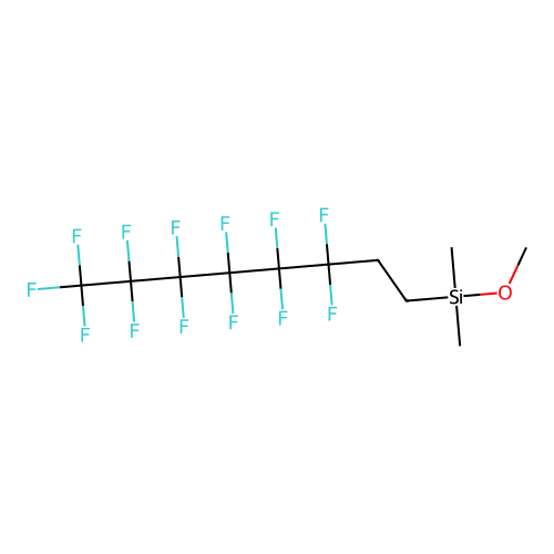 Methoxydimethyl(3,3,4,4,5,5,6,6,7,7,8,8,8-tridecafluorooctyl)silane structure