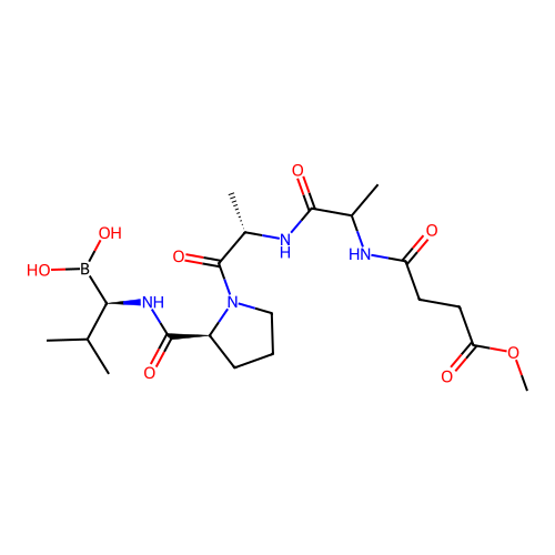 O-Methyl-succinyl-alanyl-alanyl-prolyl-borovaline structure