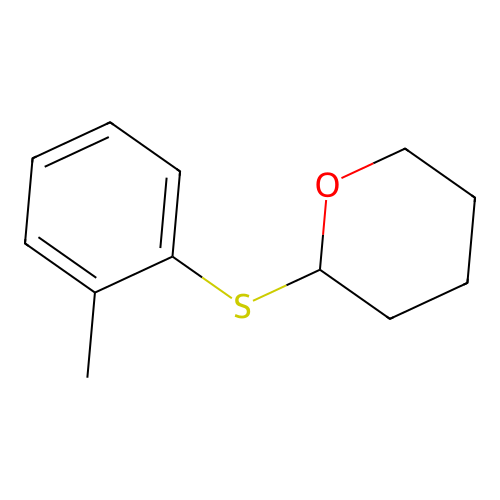 Tetrahydro-2-((methylphenyl)thio)-2H-pyran structure