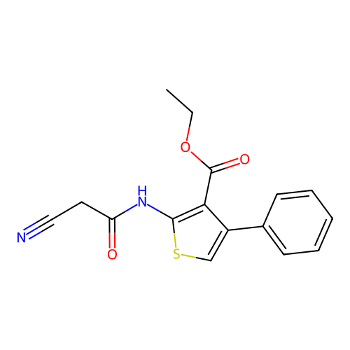 Ethyl 2-[(cyanoacetyl)amino]-4-phenylthiophene-3-carboxylate structure