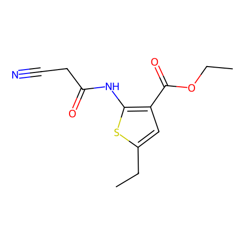 Ethyl 2-[(cyanoacetyl)amino]-5-ethylthiophene-3-carboxylate structure