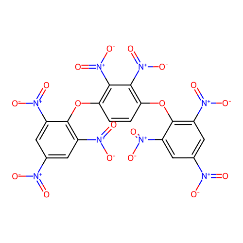 Dinitro-1,4-bis(2,4,6-trinitrophenoxy)benzene structure