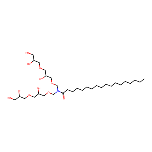 N,N-Bis((3-(2,3-dihydroxypropoxy)-2-hydroxypropoxy)methyl)stearamide structure