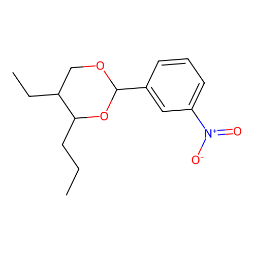 5-Ethyl-2-(3-nitrophenyl)-4-propyl-1,3-dioxane structure