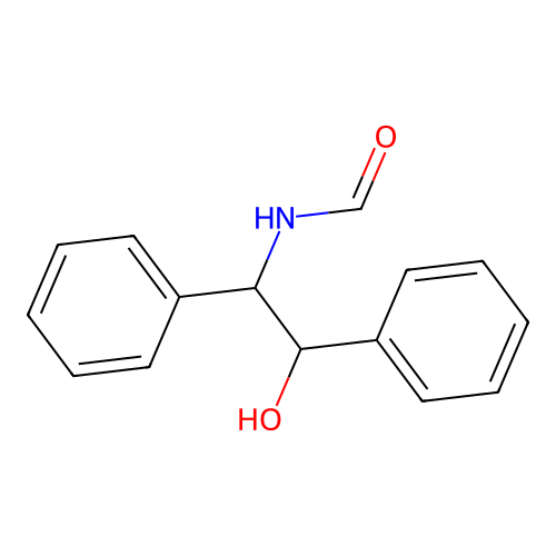 N-(2-hydroxy-1,2-diphenylethyl)formamide structure