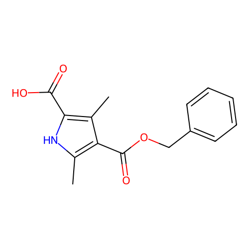 3,5-dimethyl-4-phenylmethoxycarbonyl-1H-pyrrole-2-carboxylic Acid structure