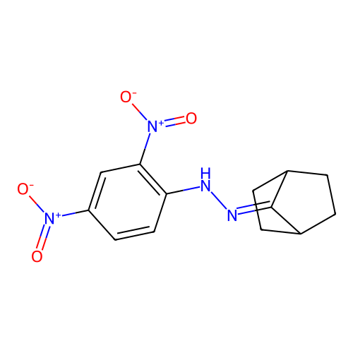 1-(Bicyclo[2.2.1]hept-7-ylidene)-2-(2,4-dinitrophenyl)hydrazine structure