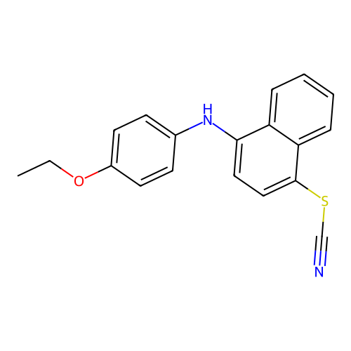 4-(p-Ethoxyanilino)-1-naphthyl thiocyanate structure