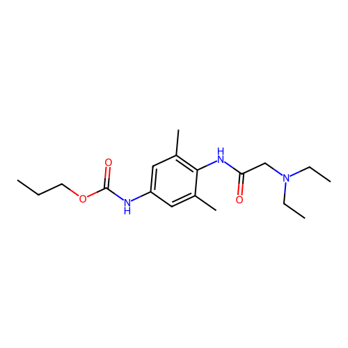 propyl N-[4-[[2-(diethylamino)acetyl]amino]-3,5-dimethylphenyl]carbamate structure