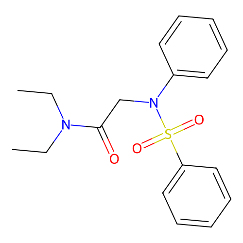 2-[N-(benzenesulfonyl)anilino]-N,N-diethylacetamide structure