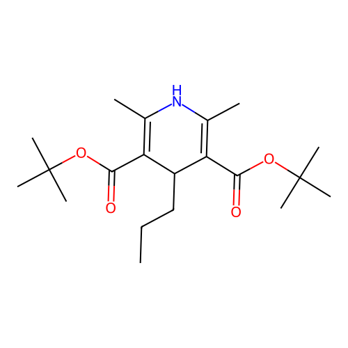 Bis(tert-butyl) 1,4-dihydro-2,6-dimethyl-4-propylpyridine-3,5-dicarboxylate structure