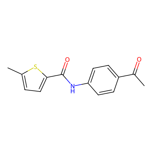 N-(4-acetylphenyl)-5-methylthiophene-2-carboxamide structure