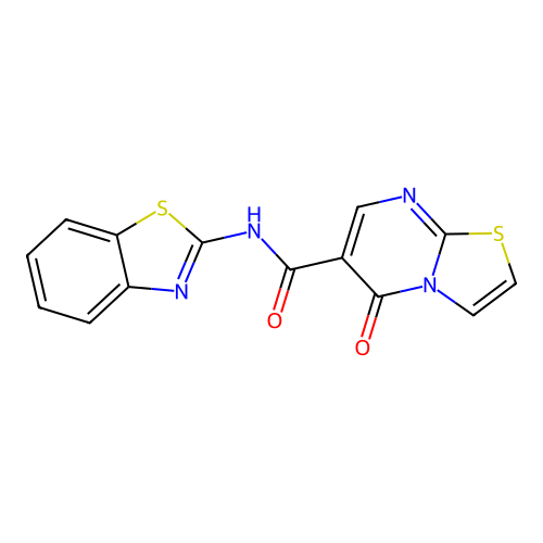 N-(1,3-benzothiazol-2-yl)-5-oxo-5H-[1,3]thiazolo[3,2-a]pyrimidine-6-carboxamide structure