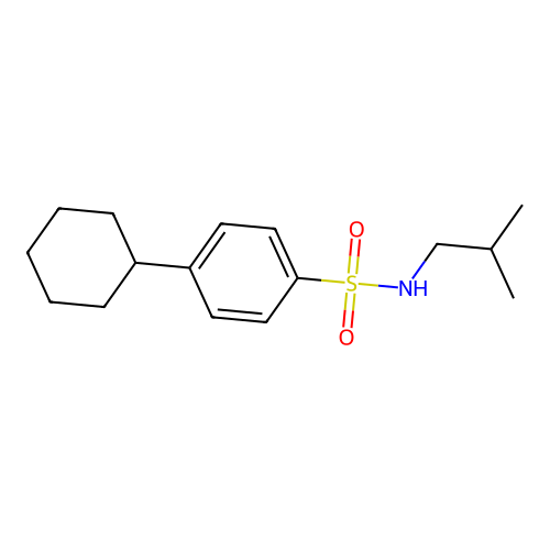 4-cyclohexyl-N-(2-methylpropyl)benzenesulfonamide structure