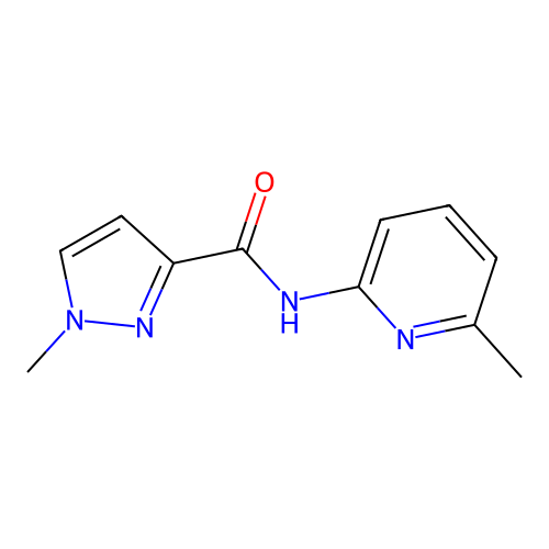 1-methyl-N-(6-methylpyridin-2-yl)-1H-pyrazole-3-carboxamide structure
