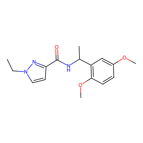 N-[1-(2,5-dimethoxyphenyl)ethyl]-1-ethyl-1H-pyrazole-3-carboxamide structure