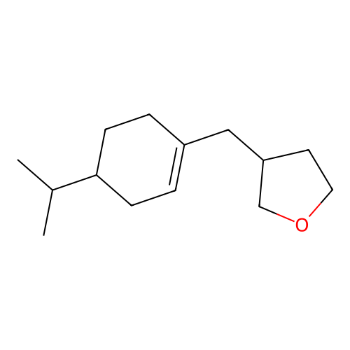 Tetrahydro-3-[[4-(1-methylethyl)-1-cyclohexen-1-yl]methyl]furan structure