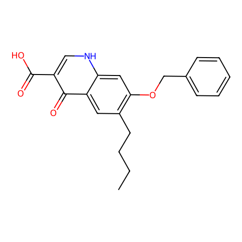 6-Butyl-1,4-dihydro-4-oxo-7-(phenylmethoxy)quinoline-3-carboxylic acid structure