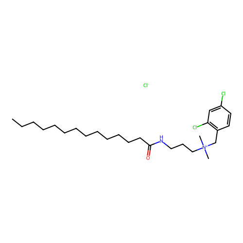 (2,4-Dichlorobenzyl)dimethyl[3-[(1-oxotetradecyl)amino]propyl]ammonium chloride structure