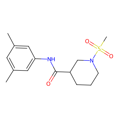 N-(3,5-dimethylphenyl)-1-(methylsulfonyl)piperidine-3-carboxamide structure