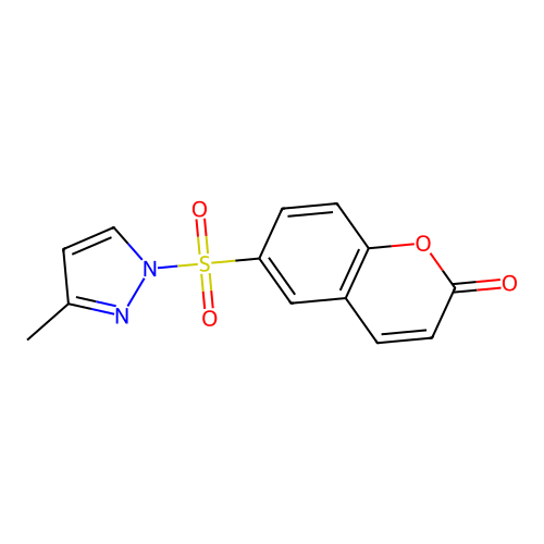 6-[(3-methyl-1H-pyrazol-1-yl)sulfonyl]-2H-chromen-2-one structure