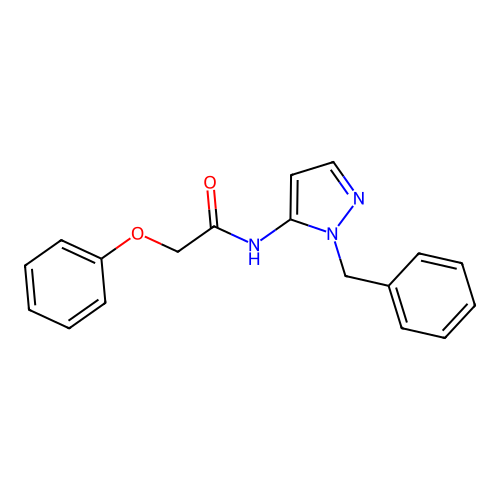 N-(1-benzyl-1H-pyrazol-5-yl)-2-phenoxyacetamide structure