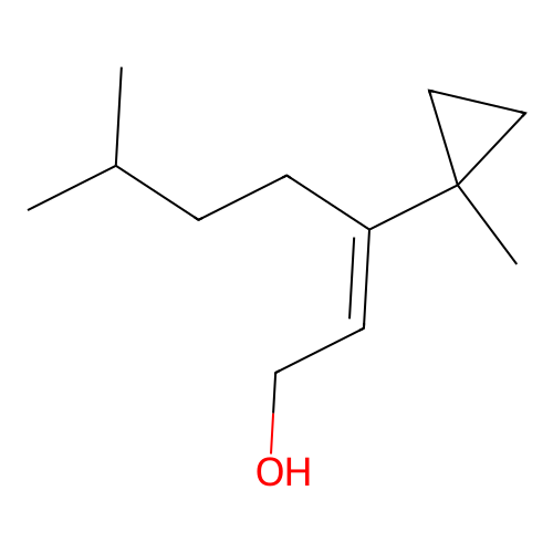 6-Methyl-3-(1-methylcyclopropyl)hept-2-en-1-ol structure