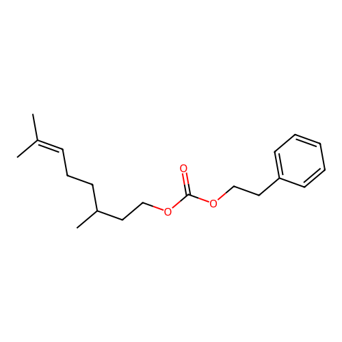 3,7-Dimethyloct-6-en-1-yl phenethyl carbonate structure