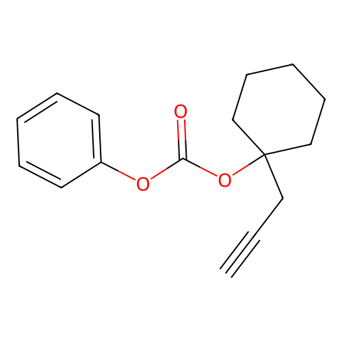Phenyl 1-(prop-2-yn-1-yl)cyclohexyl carbonate structure