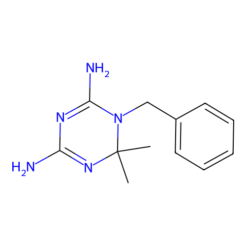 1-苄基-6,6-二甲基-1,3,5-三嗪-2,4-二胺 structure