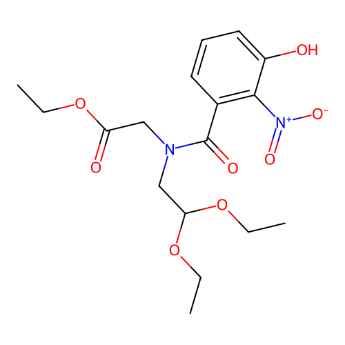 Ethyl N-(2,2-diethoxyethyl)-N-(3-hydroxy-2-nitrobenzoyl)glycinate structure
