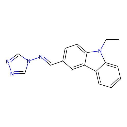N-[(E)-(9-ethyl-9H-carbazol-3-yl)methylidene]-4H-1,2,4-triazol-4-amine structure