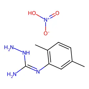 Hydrazinecarboximidamide, N-(2,5-dimethylphenyl)-, mononitrate structure