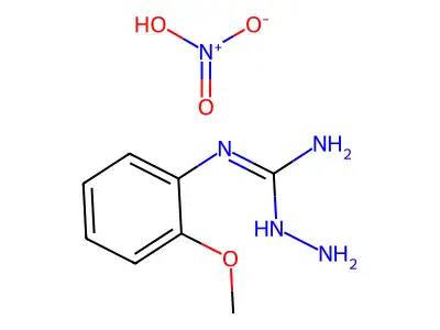 Hydrazinecarboximidamide, N-(2-methoxyphenyl)-, mononitrate structure