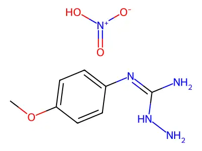 Hydrazinecarboximidamide, N-(4-methoxyphenyl)-, mononitrate structure
