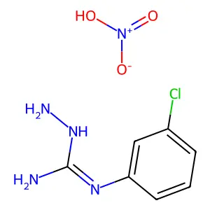 Hydrazinecarboximidamide, N-(3-chlorophenyl)-, mononitrate structure