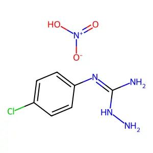 Hydrazinecarboximidamide, N-(4-chlorophenyl)-, mononitrate structure