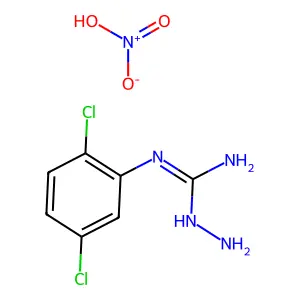 Hydrazinecarboximidamide, N-(2,5-dichlorophenyl)-, mononitrate structure