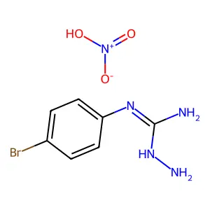 Hydrazinecarboximidamide, N-(4-bromophenyl)-, mononitrate structure