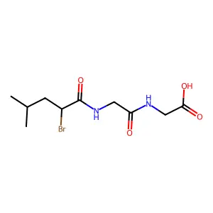 N-[N-(DL-2-Bromo-4-methyl valeryl)glycyl]glycine structure