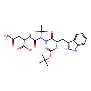 tert-Butyloxycarbonyl-tryptophyl-leucyl-asparagine structure