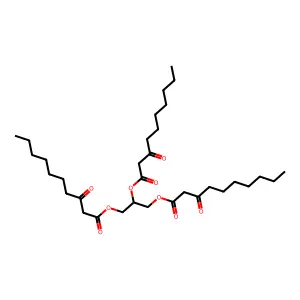 Decanoic acid, 3-oxo-, 1,1',1''-(1,2,3-propanetriyl) ester structure