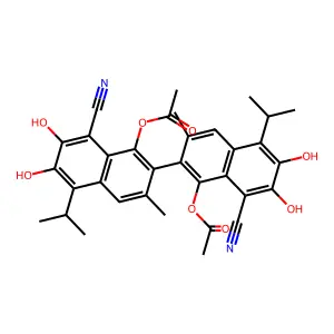 棉酚腈-1,1'-二乙酸酯 structure