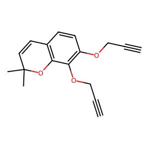 2H-1-Benzopyran, 2,2-dimethyl-7,-bis(2-propyn-1-yloxy)- structure