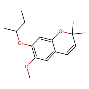 2H-1-Benzopyran, 6-methoxy-2,2-dimethyl-7-(1-methylpropoxy)- structure