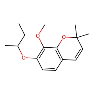 2H-1-Benzopyran, 8-methoxy-2,2-dimethyl-7-(1-methylpropoxy)- structure