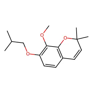 2H-1-Benzopyran, 8-methoxy-2,2-dimethyl-7-(2-methylpropoxy)- structure