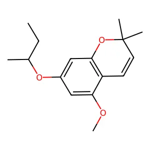 2H-1-Benzopyran, 5-methoxy-2,2-dimethyl-7-(1-methylpropoxy)- structure